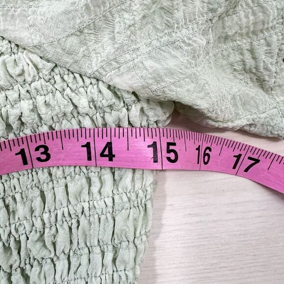 ASTR The Label Love Song Smock Blouse Women Large Mint Green Square Neck Lined - Picture 6 of 11